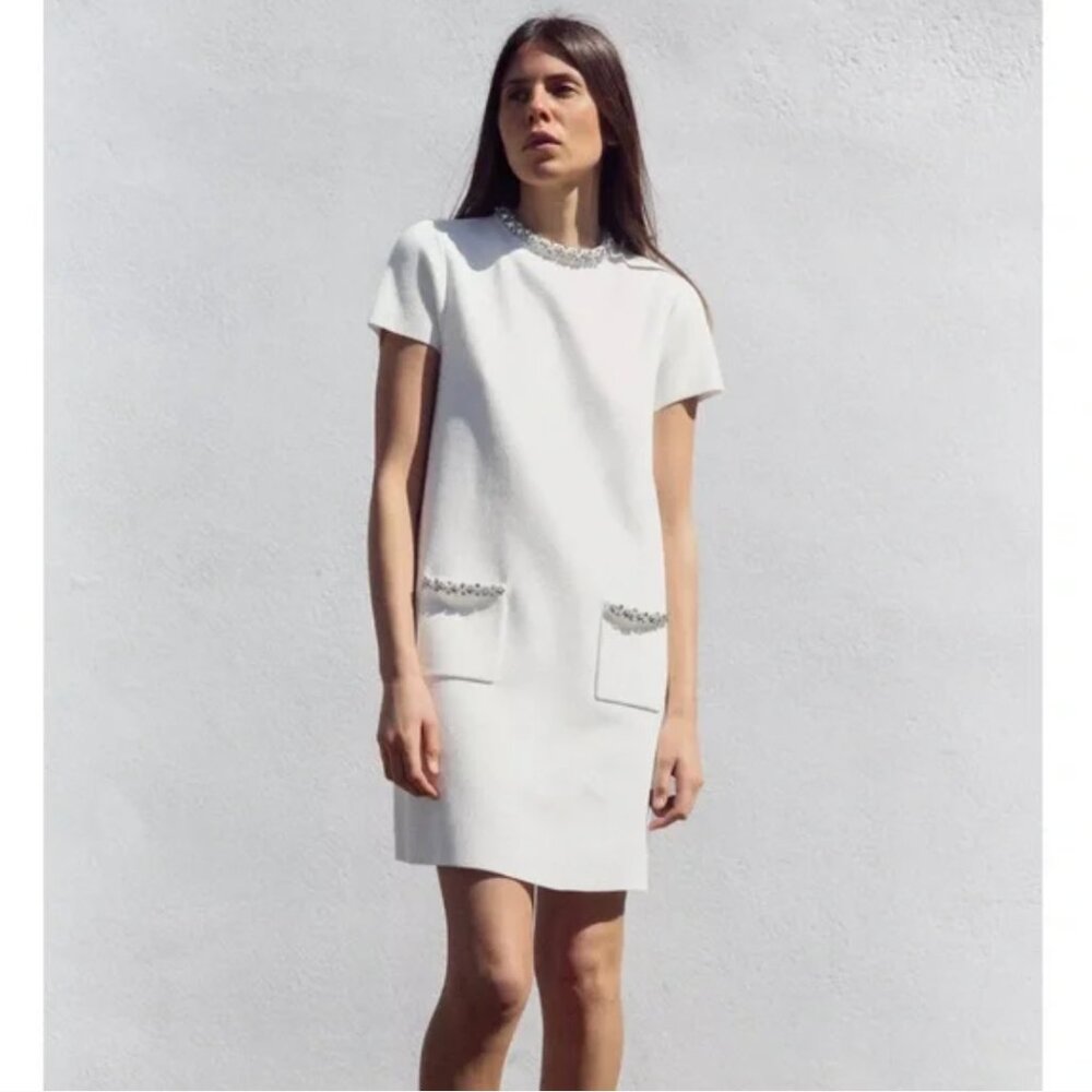 ZARA JEWEL MINI KNIT DRESS NWT